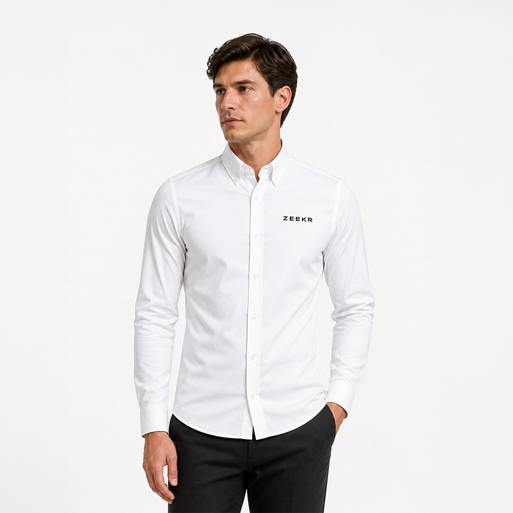 Oxford Shirt White Men Slim