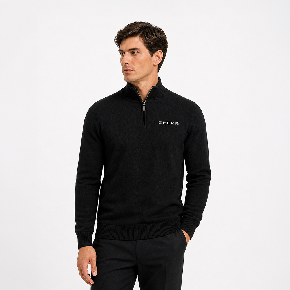 Sweater Halfzip Black Men